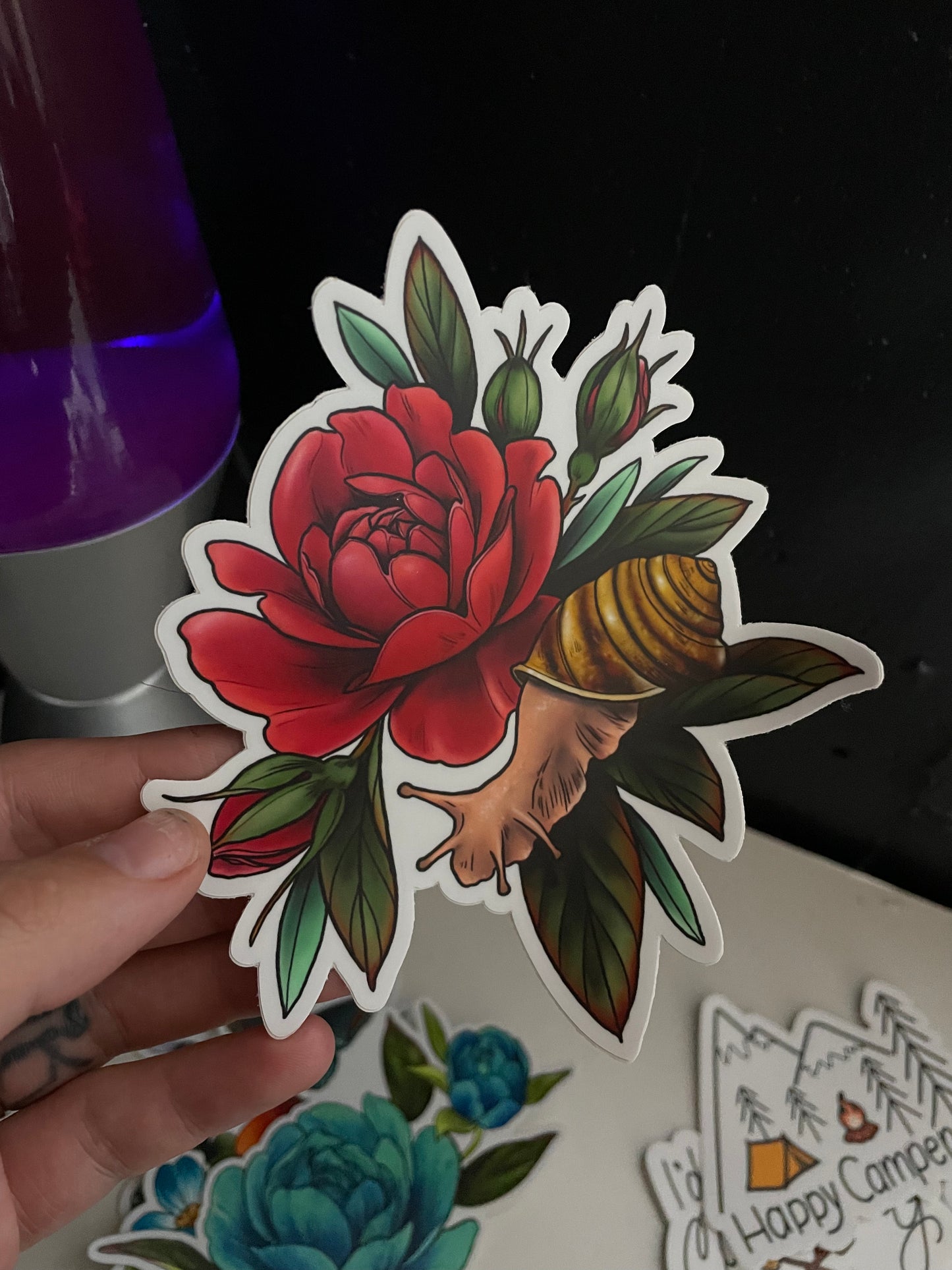 Snail on a Rose Sticker